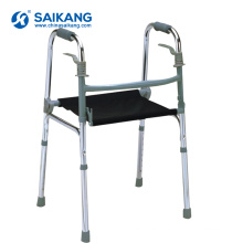 SKE206 Aluminum Folding Commode Walker With Seat For Elderly People